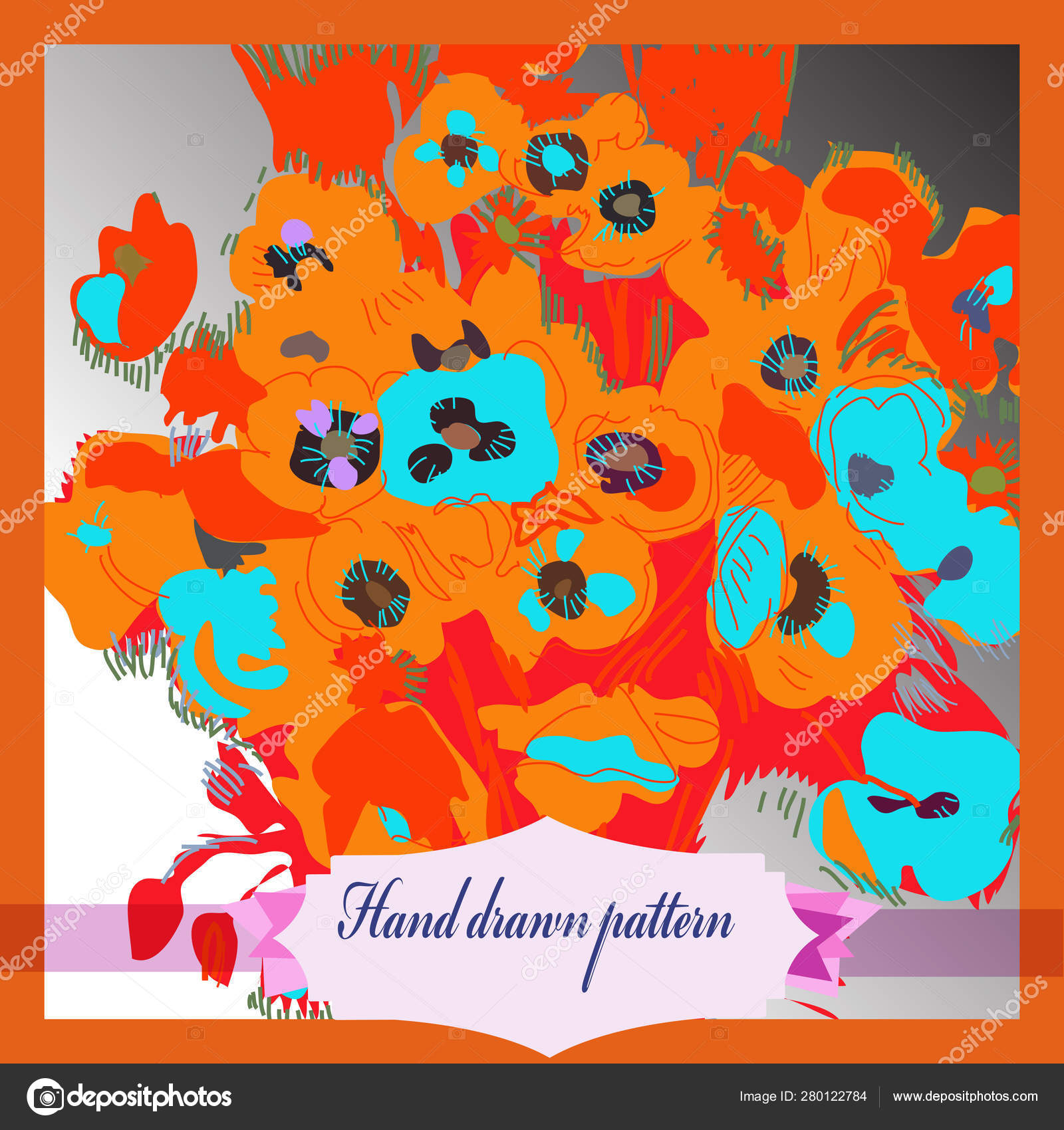 Card Bouquet Colored Flowers Label Sketch Life Stock Vector Image by ©kuklaluda 280122784