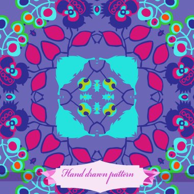 Çiçek motifinin dairesel dikişsiz deseni  