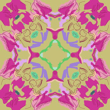 Bir arka plan üzerinde çiçek motifi dairesel dikişsiz desen. 