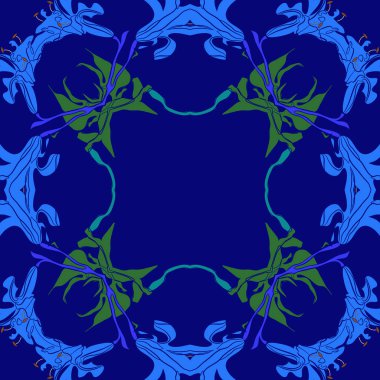 Çiçek motifi dairesel dikişsiz desen, sadece vektör illüstrasyon