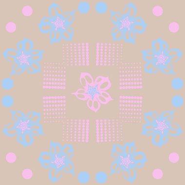 çiçek motifi ile dikişsiz desen, vektör illüstrasyon