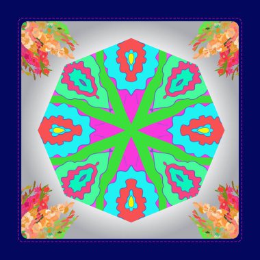 Çiçek motifli set kartı, Renk alanı.