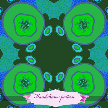 Renkli çiçek motifinin dairesel dikişsiz deseni