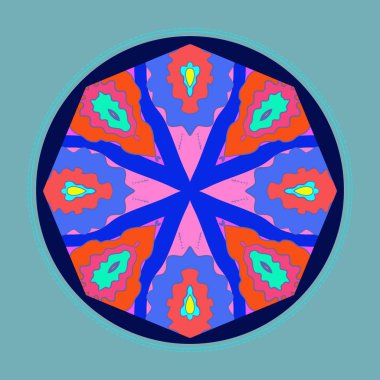 Renkli soyut motifdairesel dikişsiz desen, sadece vektör illüstrasyon