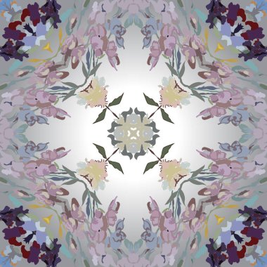 Renkli soyut motifdairesel dikişsiz desen, sadece vektör illüstrasyon