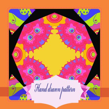 Çiçek motifli dairesel dikişsiz desen, fotokopi alanı