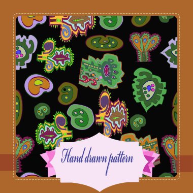 Çiçek motifinin dikişsiz deseni, vektör illüstrasyonu