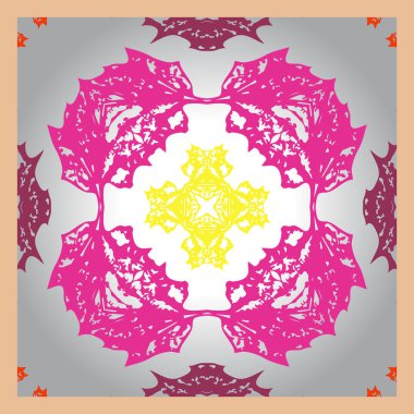 Renkli dairesel çiçek desenli kart 