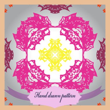 Renkli dairesel çiçek desenli kart 