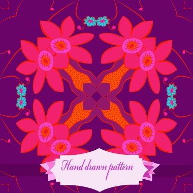 Çiçek renkli motifin dairesel deseni