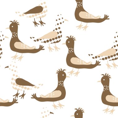 Renkli kuşlar, vektör arka plan ile dikişsiz desen