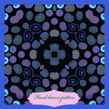 Çiçek motifi dairesel desenli kart, sadece vektör illüstrasyon