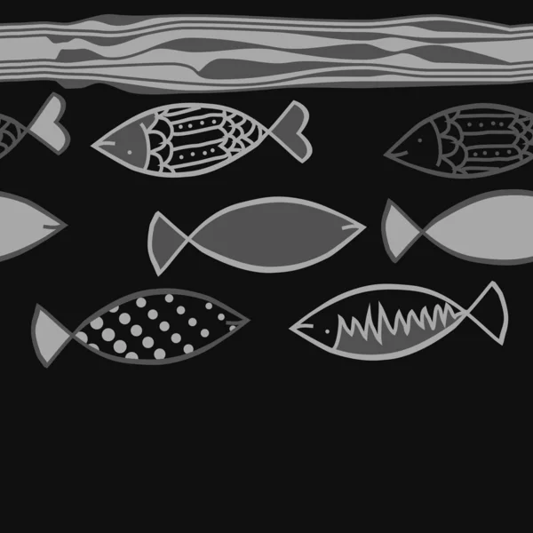 Бесшовный Набор Рыб Заднем Плане — стоковый вектор