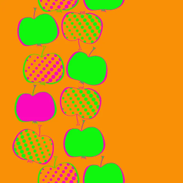 Bezszwowy Wzór Kolorowymi Jabłkami Tło Wektorowe — Wektor stockowy