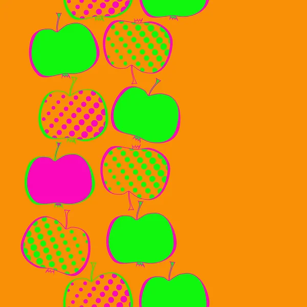 Patrón Sin Costuras Con Manzanas Colores Fondo Vectorial — Vector de stock