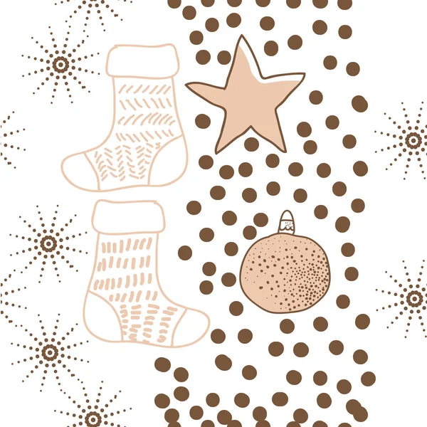 Nahtlose Muster Abstrakter Einfacher Weihnachtsschmuck — Stockvektor