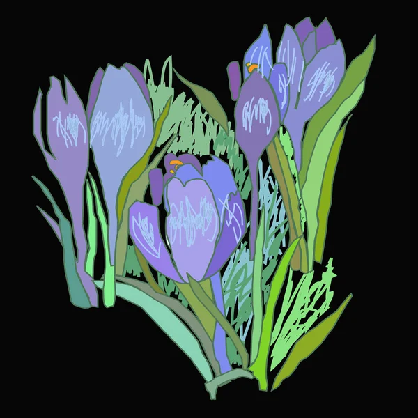 Soyut basit çiçekler ve yaprakları Dikişsiz desen