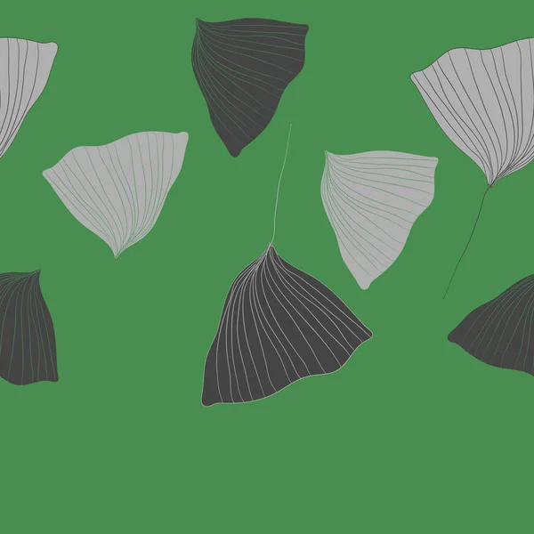 Πράσινο Διάνυσμα Απεικόνιση Της Απρόσκοπτη Μοτίβο Των Διακοσμητικών Αφηρημένων Φύλλων — Διανυσματικό Αρχείο