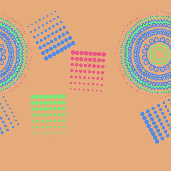 Nahtlose Abstrakte Muster Mit Punkten Und Runden Vektorhintergrund — Stockvektor
