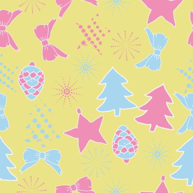 noel yıldız ve ağaçlar kümesi