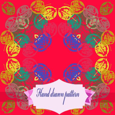 Çiçek motifli dairesel dikişsiz desen, fotokopi alanı