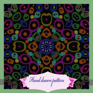 Çiçek motifi dairesel desenli kart, sadece vektör illüstrasyon