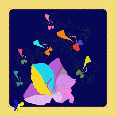 Çiçek motifli set kartı, Renk alanı.