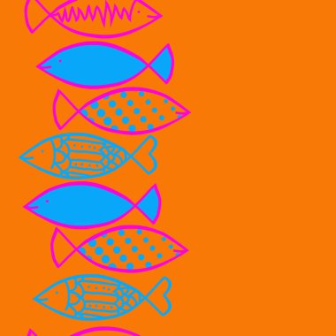 Arka planda sorunsuz balık seti