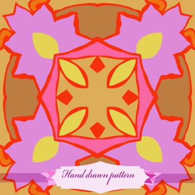 Çiçek motifinin dairesel dikişsiz deseni  