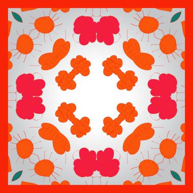 Çiçek motifli renkli dairesel desen kartı