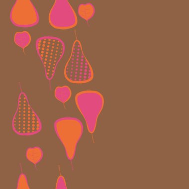 Renkli armutlar, vektör arka plan ile dikişsiz desen