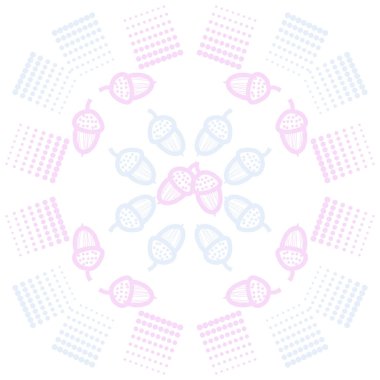 renkli soyut basit meşe palamudu desen