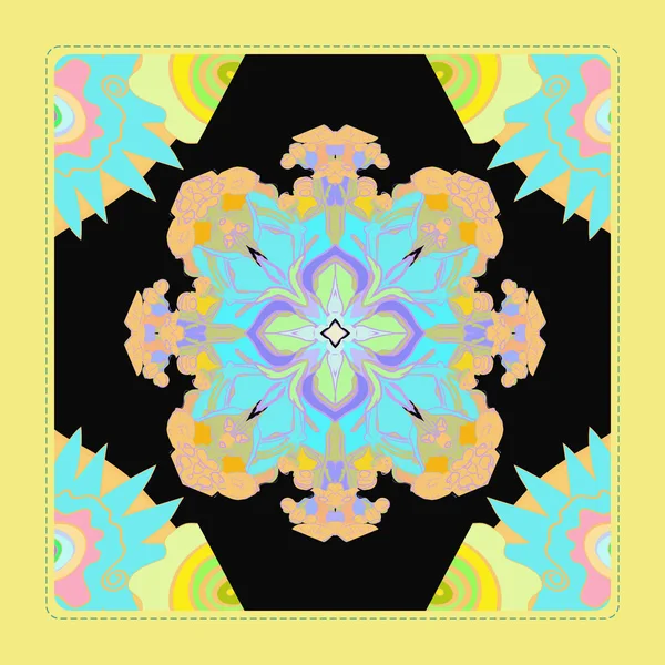 Carte Avec Motif Circulaire Floral Illustration Vectorielle Simple — Image vectorielle