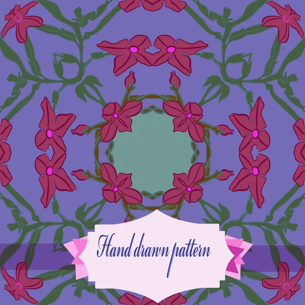 Çiçek motifi dairesel desenli kart, sadece vektör illüstrasyon