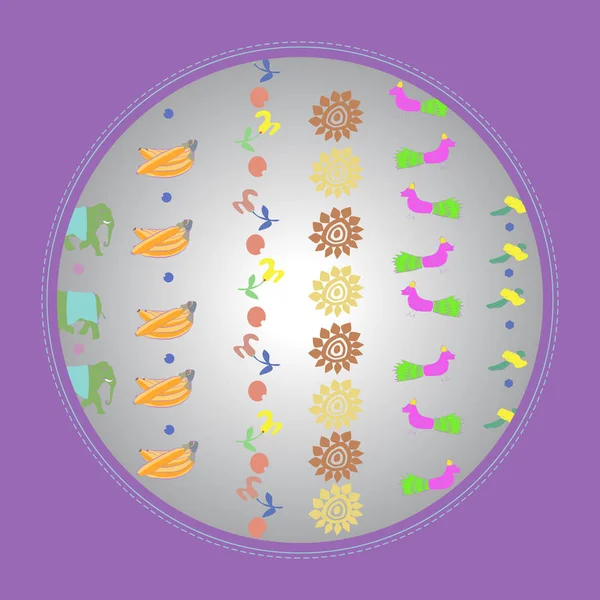 彩色抽象图案的圆形无缝图案 简单的矢量插图 — 图库矢量图片