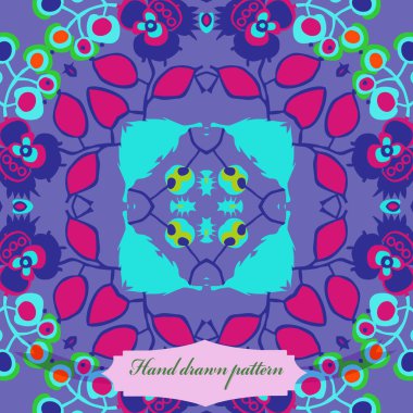 Çiçek motifinin dairesel dikişsiz deseni  