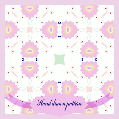 Çiçek dairesel motifkartı, dalları, dalları, elips. 