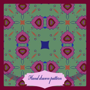 Çiçek dairesel motifkartı, dalları, dalları, elips. 