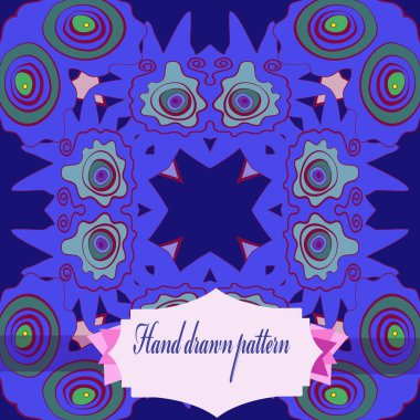 Renkli çiçek motifinin dairesel dikişsiz deseni