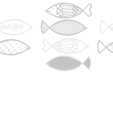 Arka planda sorunsuz balık seti