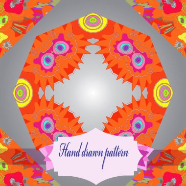 Çiçek motifleri dairesel dikişsiz desen, sadece vektör illüstrasyon