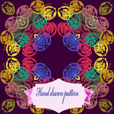 Çiçek motifli dairesel dikişsiz desen, fotokopi alanı