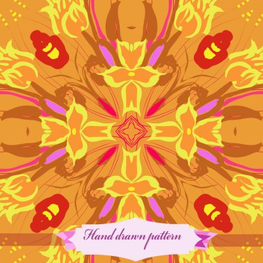 Çiçek motifinin dairesel dikişsiz deseni  