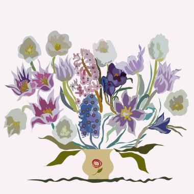 Çiçek dairesel desenli kart, sadece vektör illüstrasyon