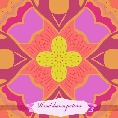 Çiçek motifi dairesel desenli kart, sadece vektör illüstrasyon