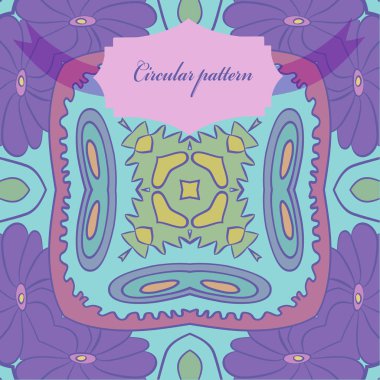 Çiçek motifinin dairesel dikişsiz deseni  