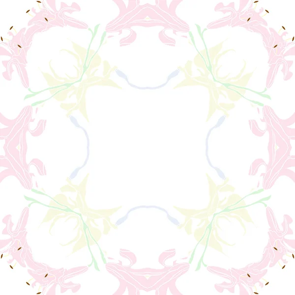 Patrón Circular Sin Costuras Motivo Floral Simplemente Ilustración Vectorial — Vector de stock