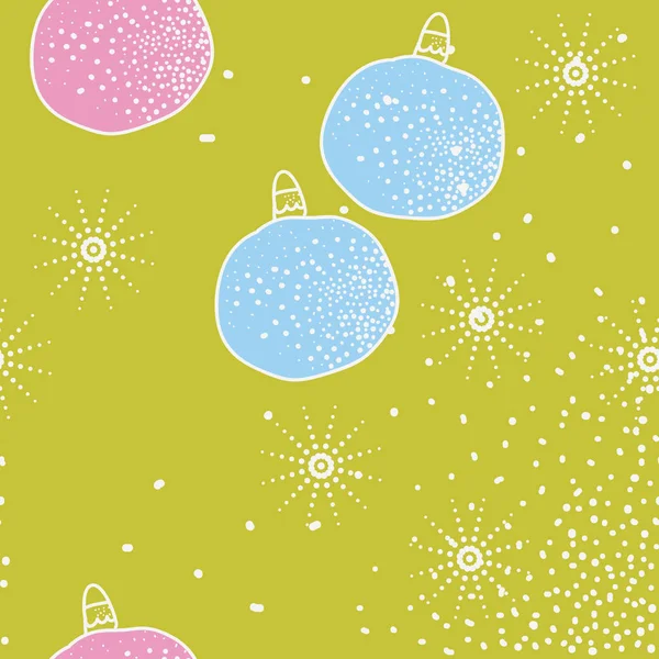 Set Christmas Balls Fireworks — Stock Vector