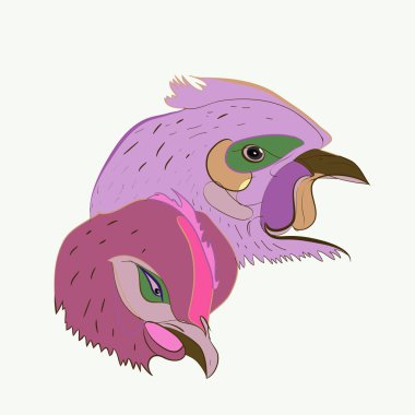 Soyut basit tavuk kafaları Dikişsiz desen