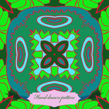 Çiçek motifi dairesel dikişsiz desen, sadece vektör illüstrasyon  